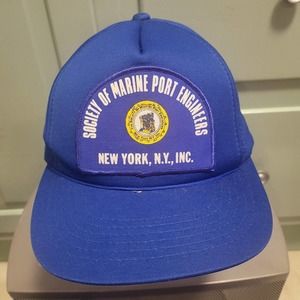 VTG Society Of Marine Port Engineers New York Snapback Hat Cap‎